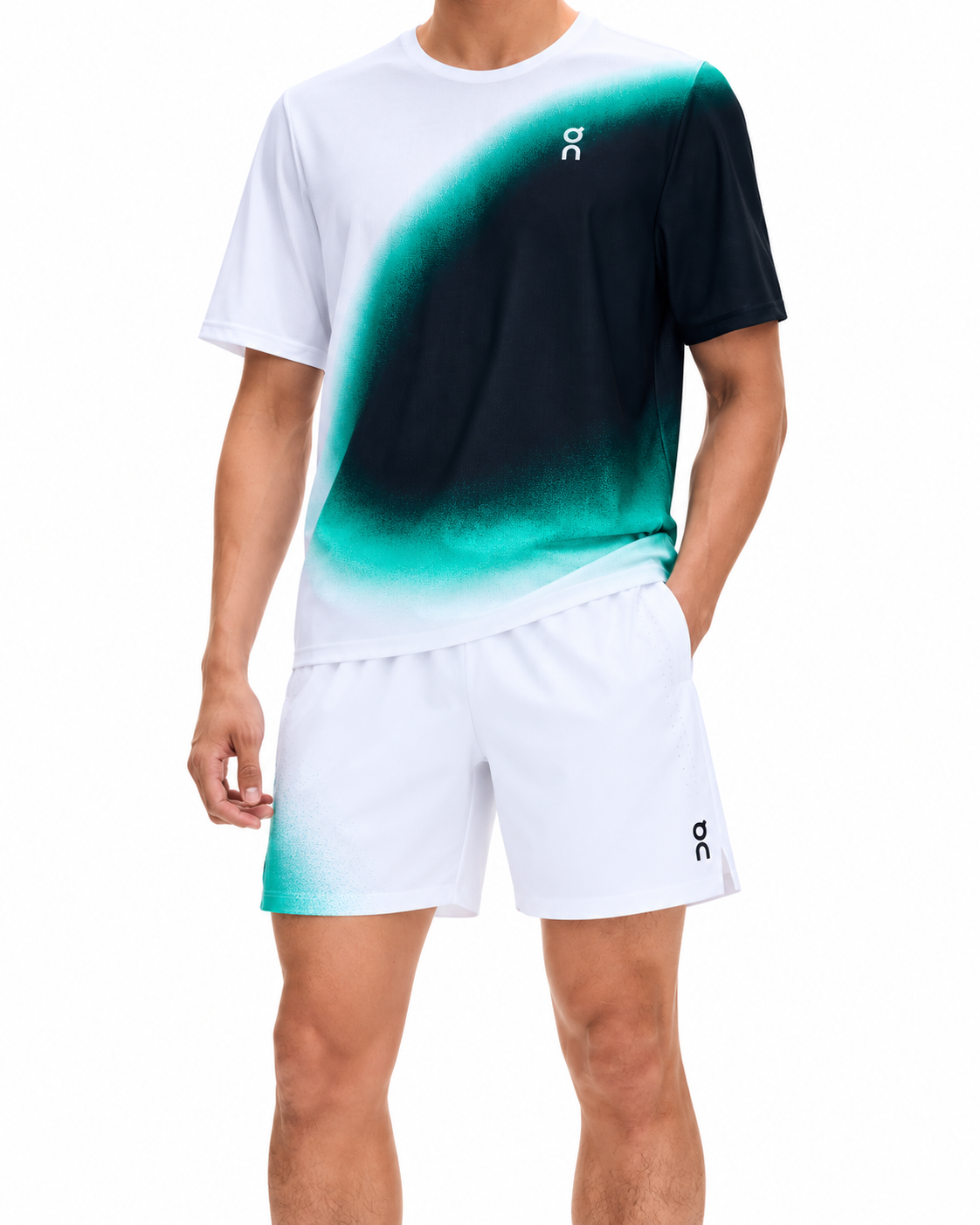 Short On Court 5" SwingBlack - Branco e Verde 